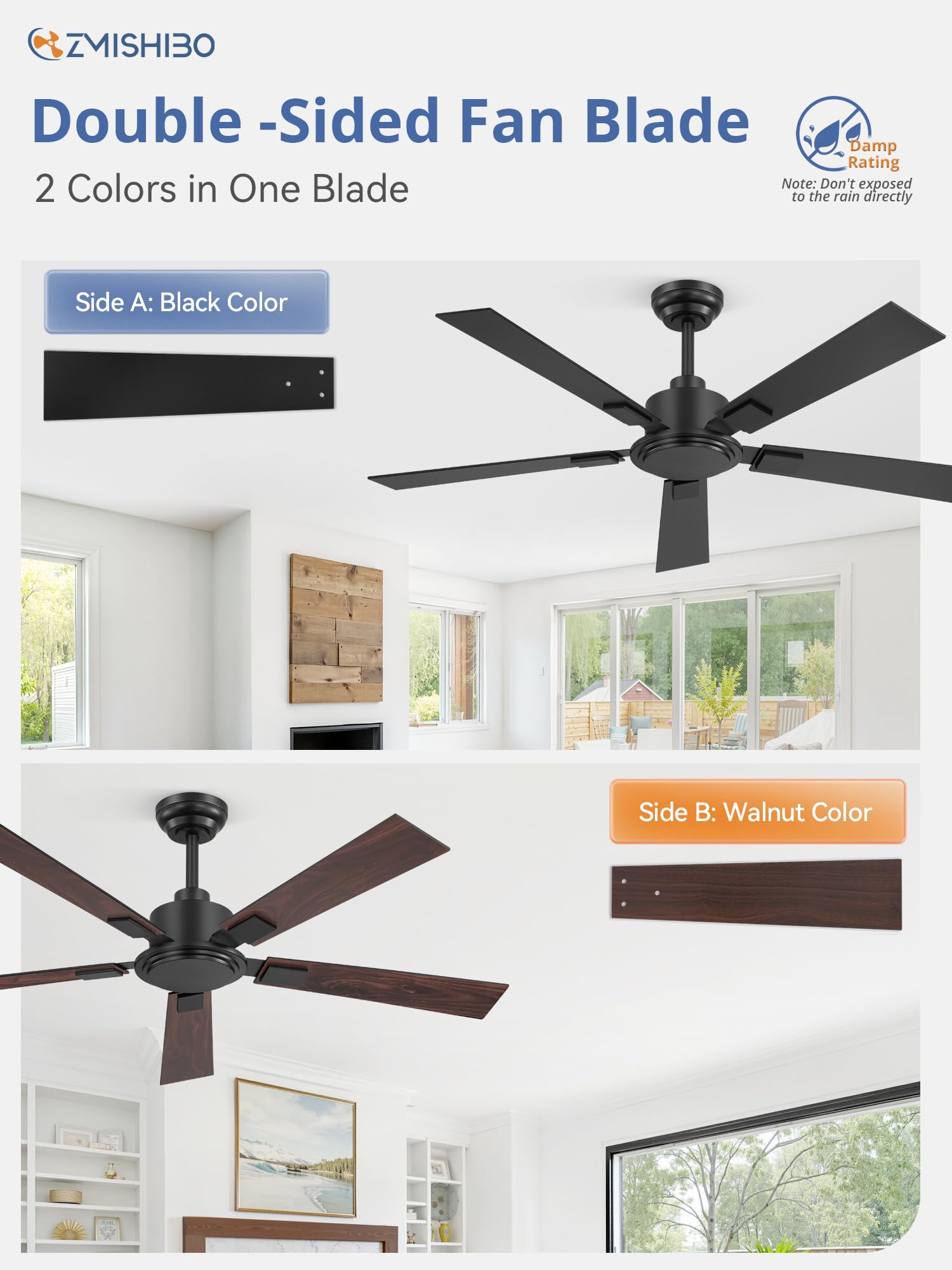 ZMISHIBO compatible with sloped and flat ceilings for flexible installation