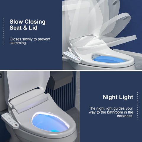 ZMJH 236D bidet seat LED night light for safe nighttime use