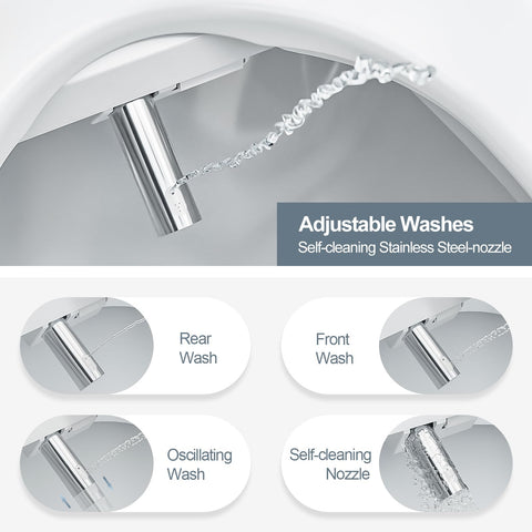 ZMJH ZMA102 bidet seat featuring vortex wash for thorough cleansing.