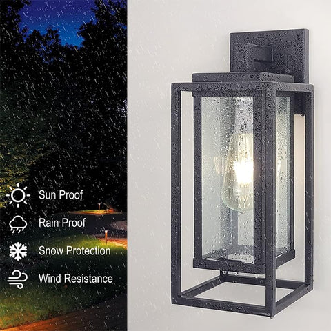 ZMKMOK rugged satin black finish resists weather for year-round exterior lighting.