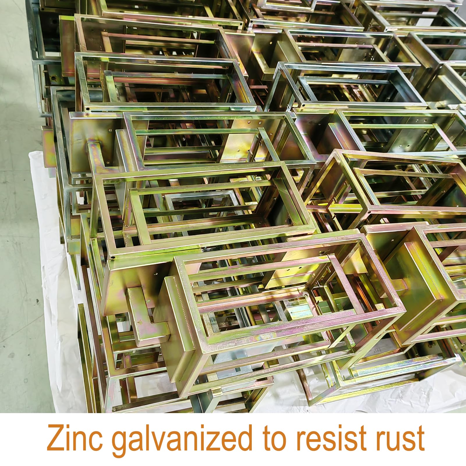 ZMKMOK zinc-plated frame resists rust for long-lasting porch and patio lighting.