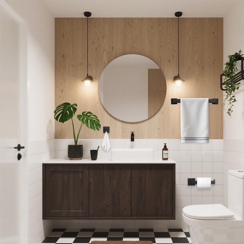 ZMNKLRY matte black towel ring keeps towels tidy and accessible