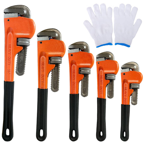 Zmwjyxx 8-inch pipe wrench with durable chrome vanadium steel for tough plumbing jobs