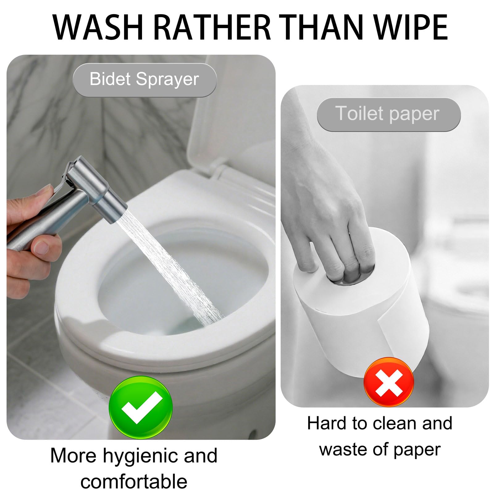 ZMYPPYA bidet attachment jet spray for powerful refreshing cleaning.
