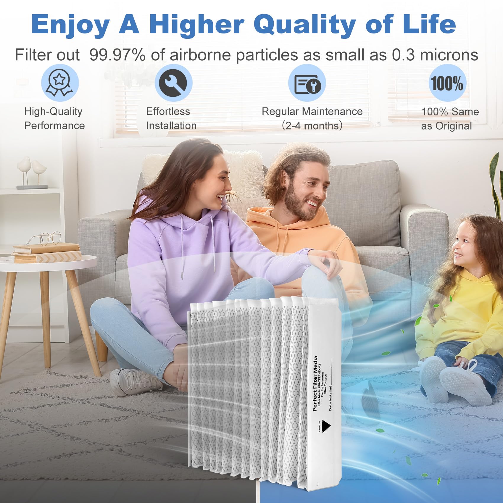 Graphic showing compatible fit with Trane perfection filtration system