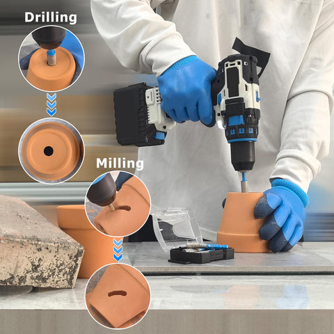 ZNXIMER suitable for ceramic and glass, delivering smooth drilling with reduced cracks
