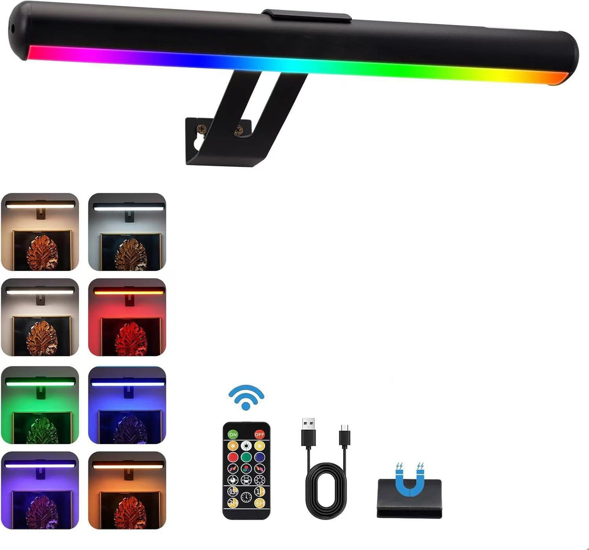 ZOCALOK picture light front view illuminates wall art with even brightness