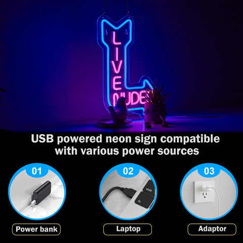 ZODZ neon sign USB cable length 180 cm enables flexible placement.