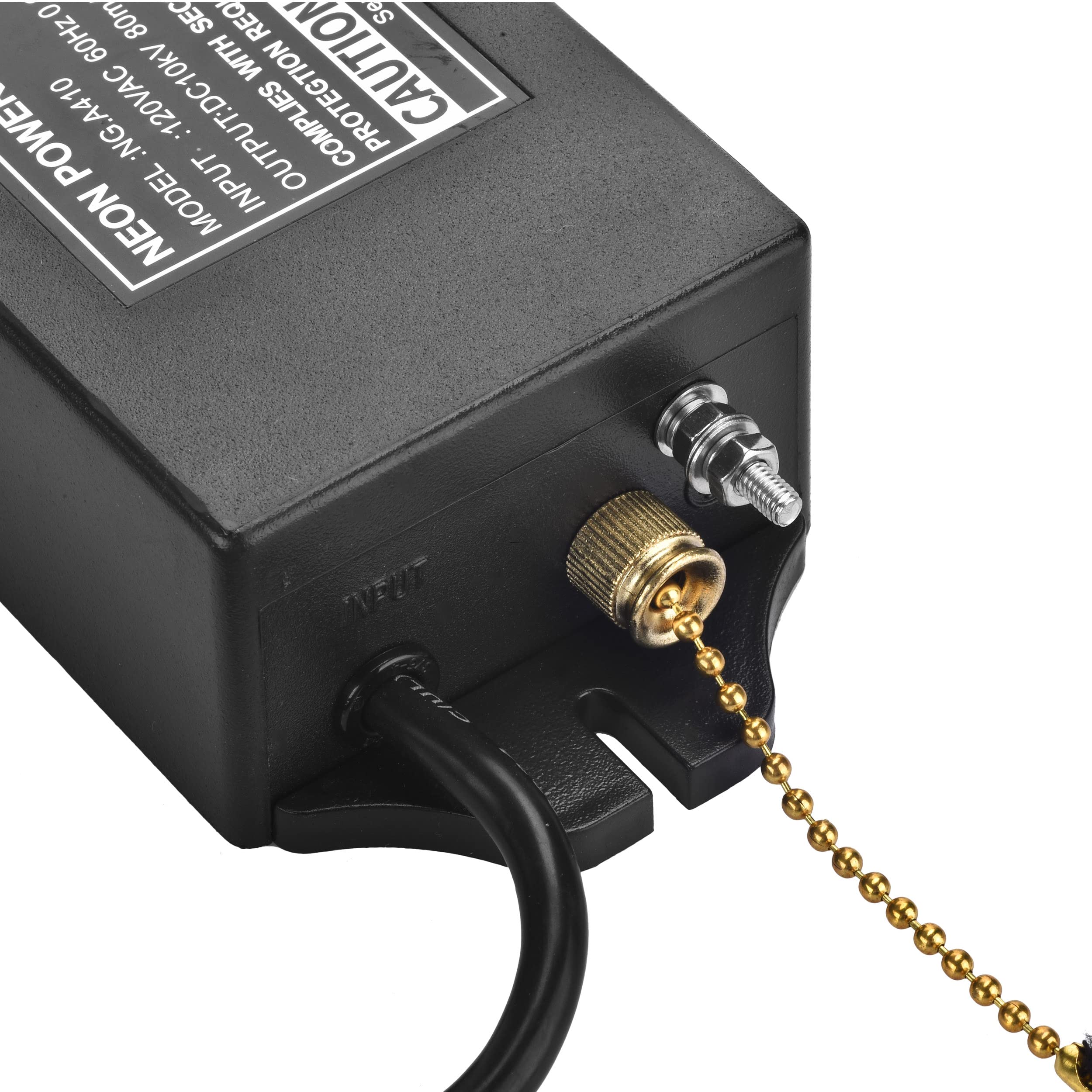 ZODZ power cable connection indicating easy hookup for glass signs
