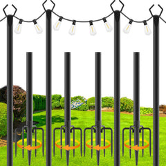 Zoegi 4-pack 10ft string light poles provide sturdy outdoor support for string lights
