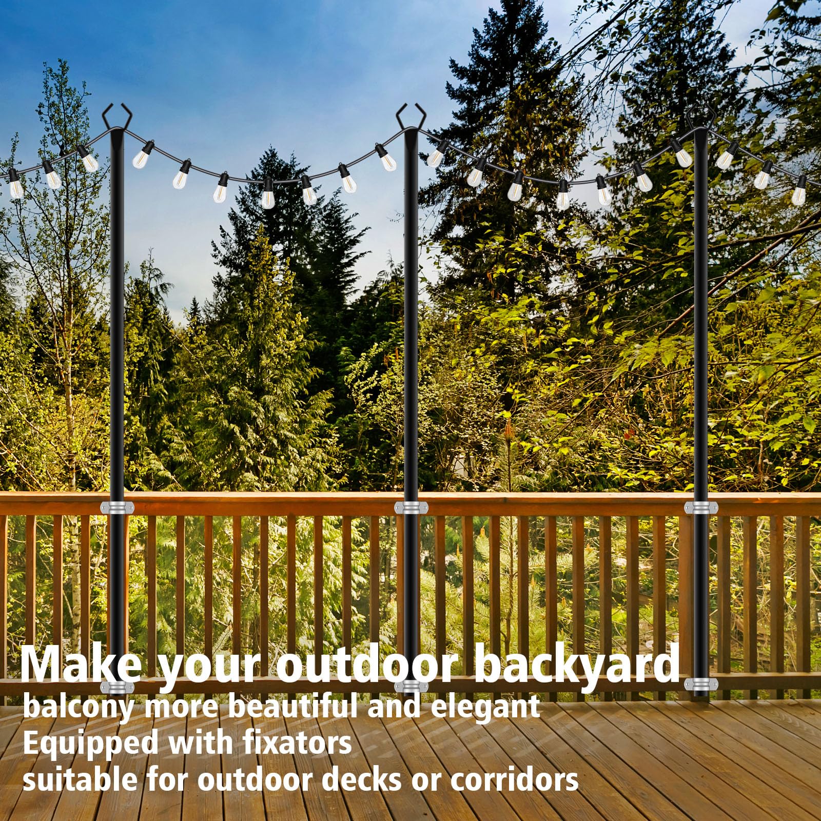 Zoegi backyard wedding light poles create ambiance with reliable high-load performance