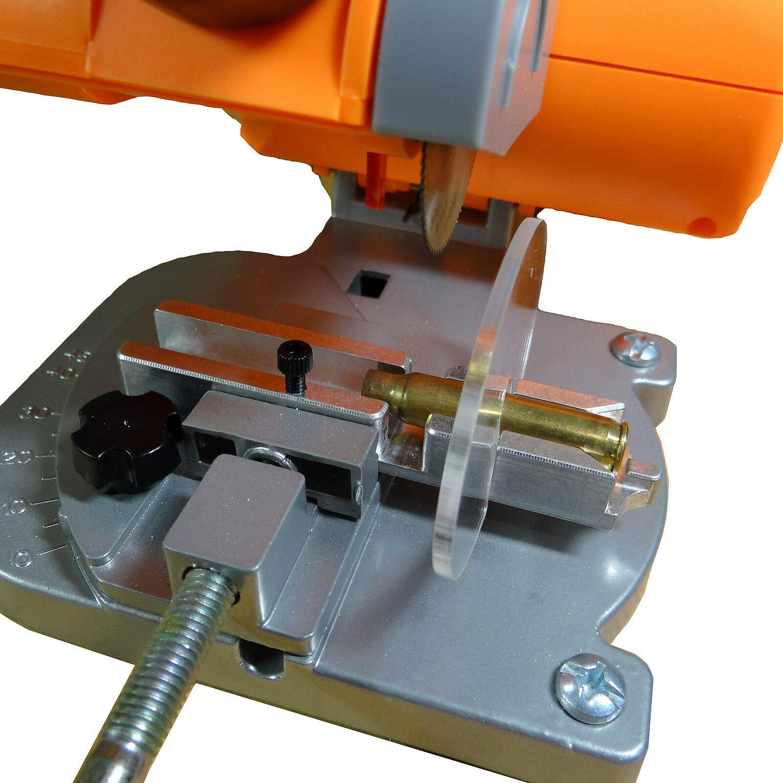 ZOEKIM jig setup illustrates efficient trimming workflow for reloaders.