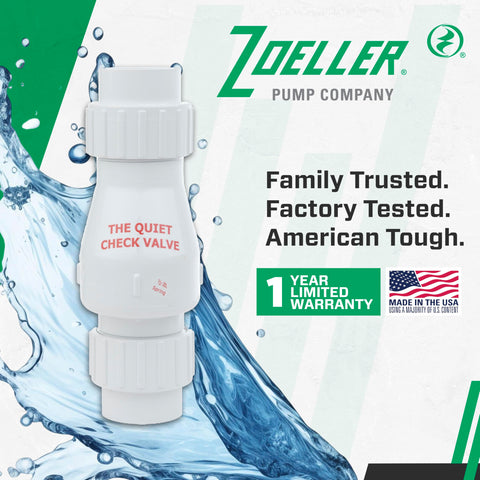 Zoeller basement discharge setup showing easy installation in a tight space.