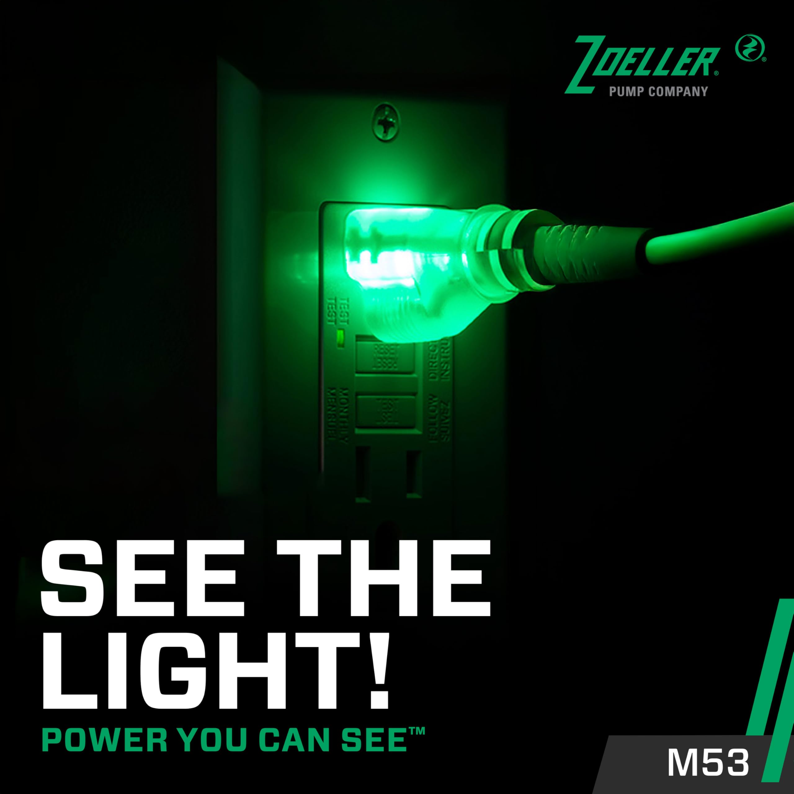 Zoeller Mighty Mate M53 float switch enables automatic operation.