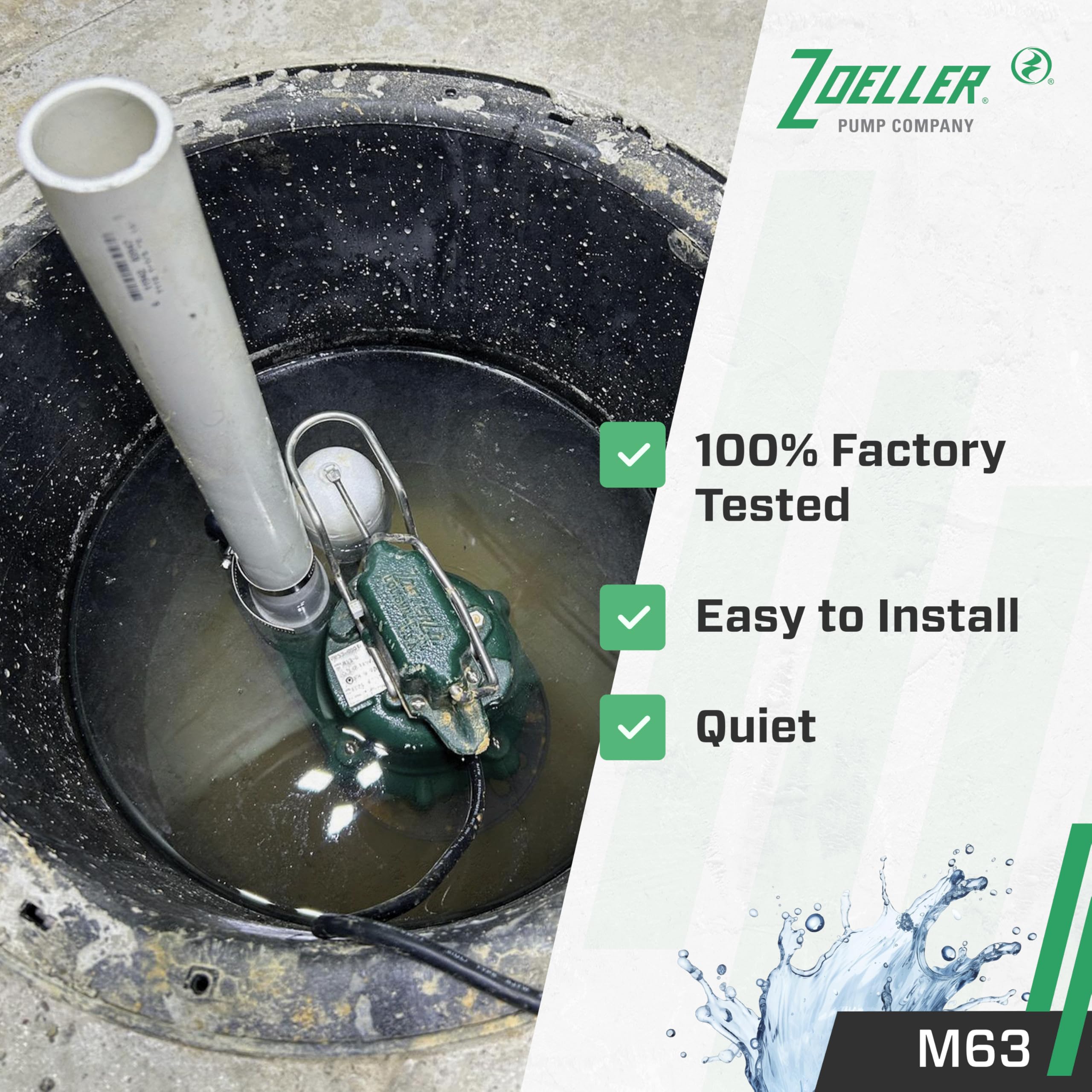 Zoeller M63 high flow capability up to 4320 GPH
