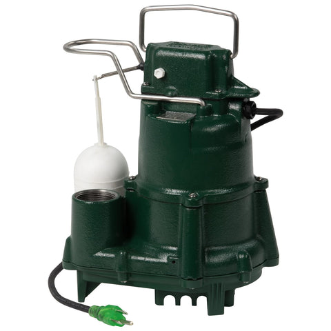 Zoeller M98 Flow-Mate sump pump with LED plug for quick power verification and basement protection.