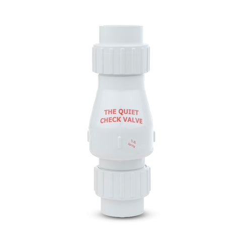 Zoeller quiet check valve with full-flow design for efficient sump discharge.