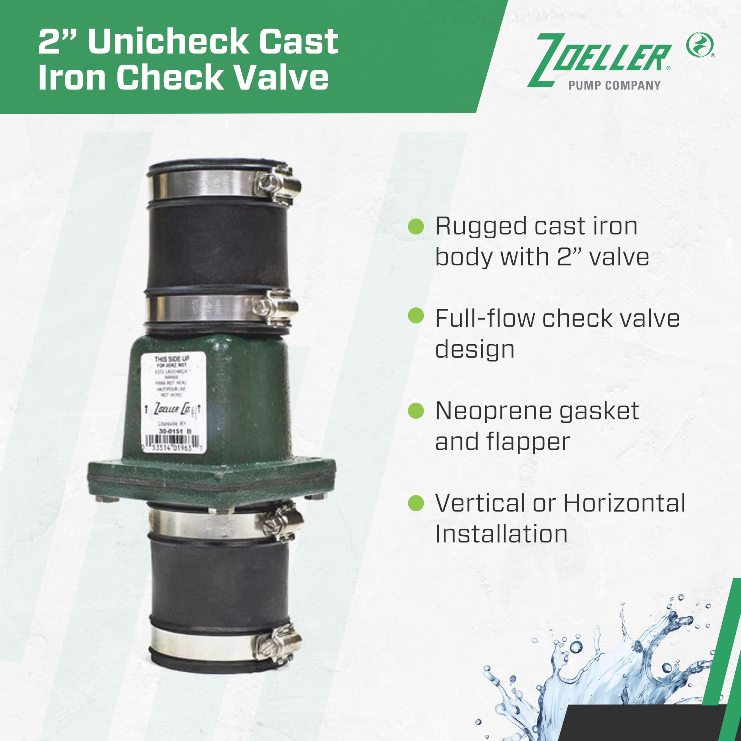 Zoeller UniCheck 2in neoprene gasket forming a reliable seal.