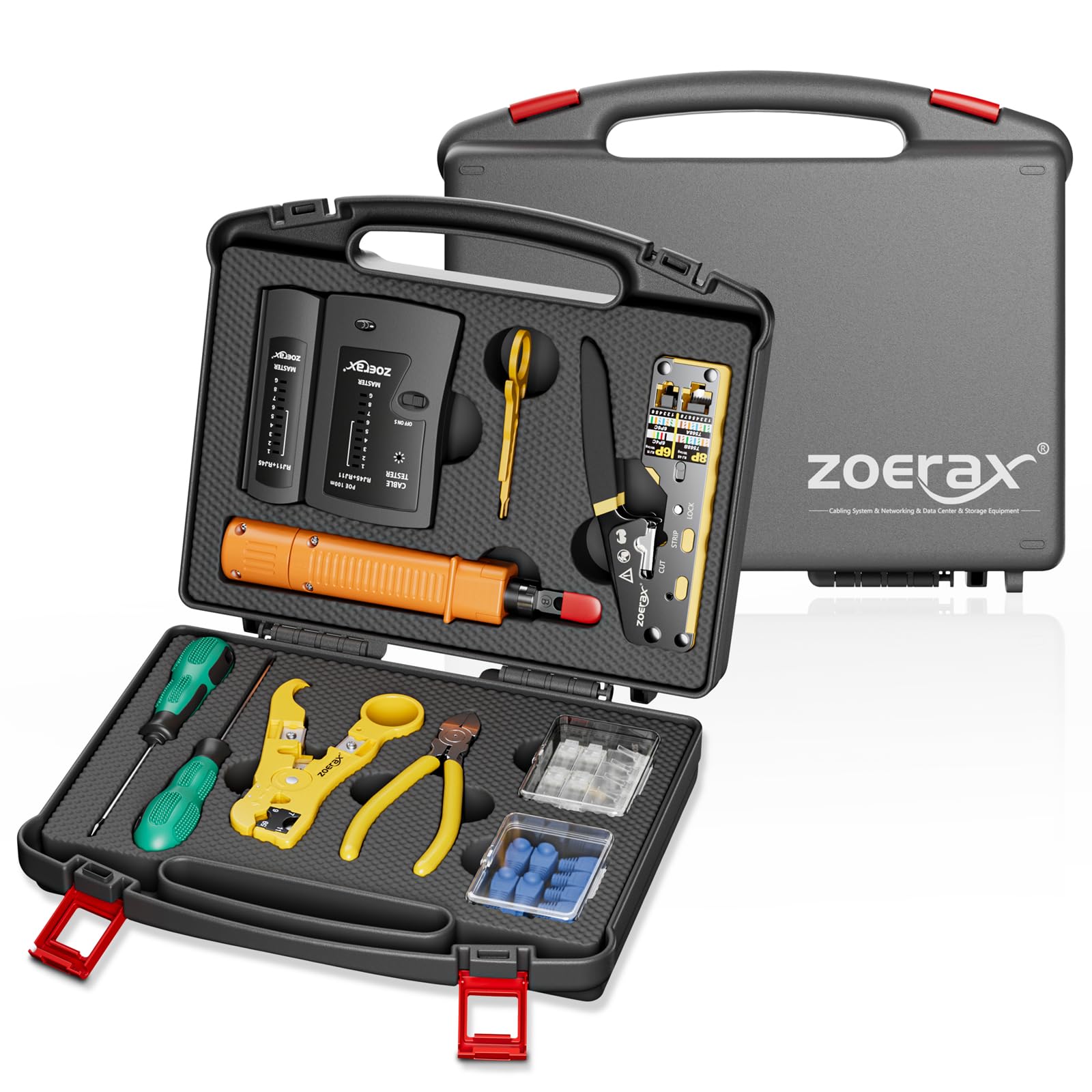 ZOERAX 11-in-1 network tool kit crimp tool for precise cabling projects.