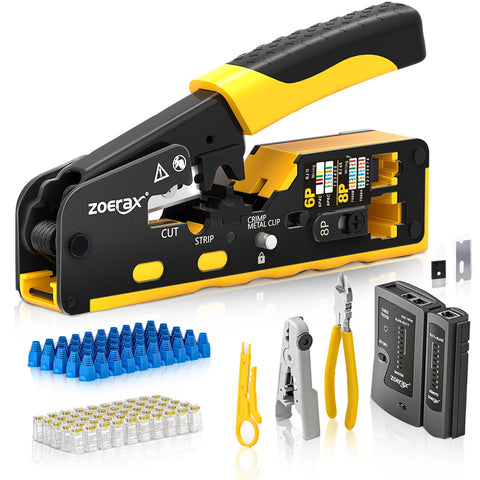 ZOERAX Cat7 crimping tool kit overview for quick, reliable cable terminations.