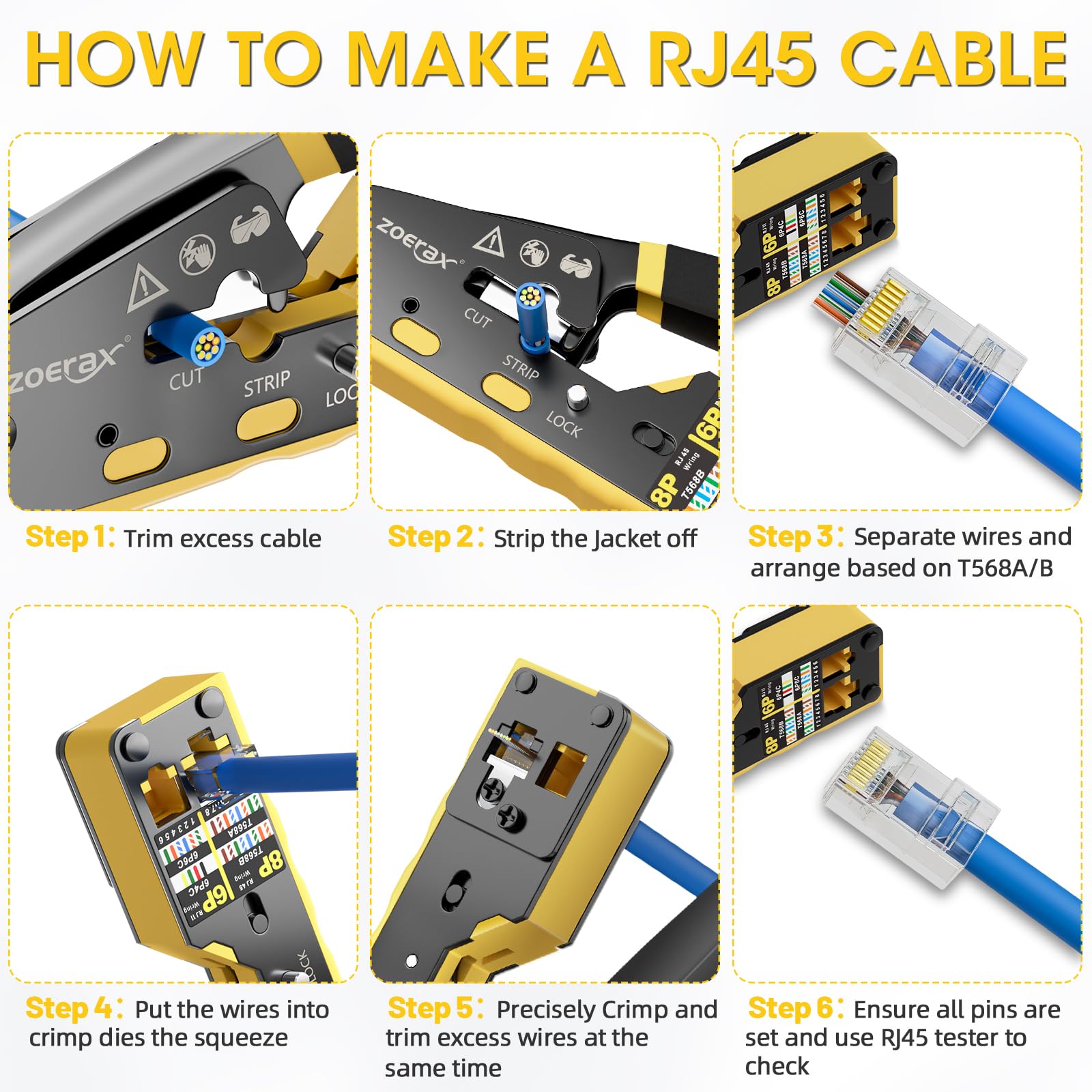 ZOERAX crimping tool in action demonstrates quick, neat terminations for networks.