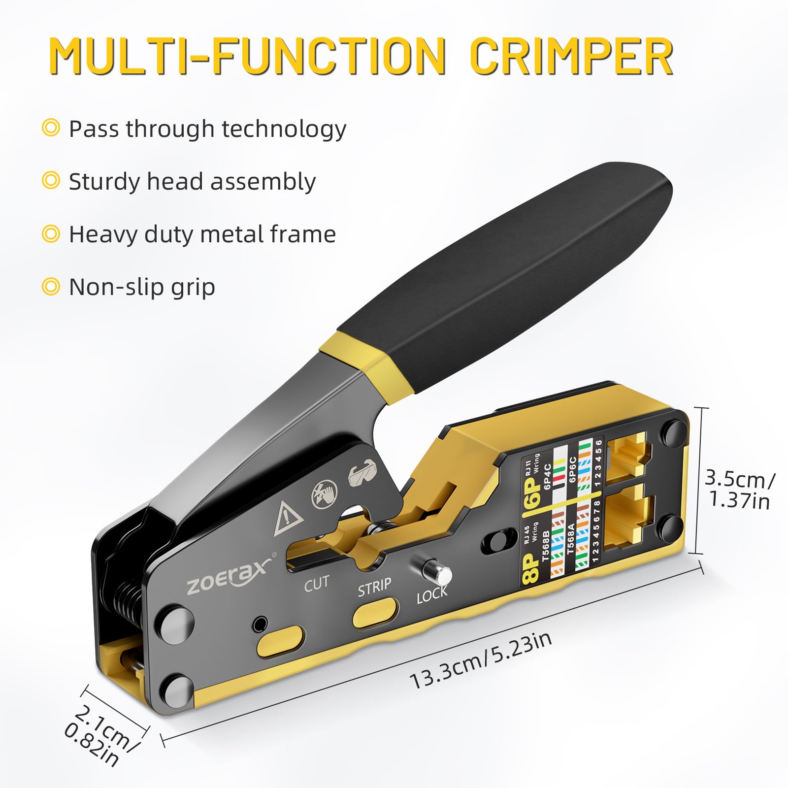 ZOERAX included mini stripper eases prep and protects cable cores.