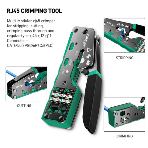 ZOERAX pass-through crimp tool enables easier RJ45 terminations with fewer steps