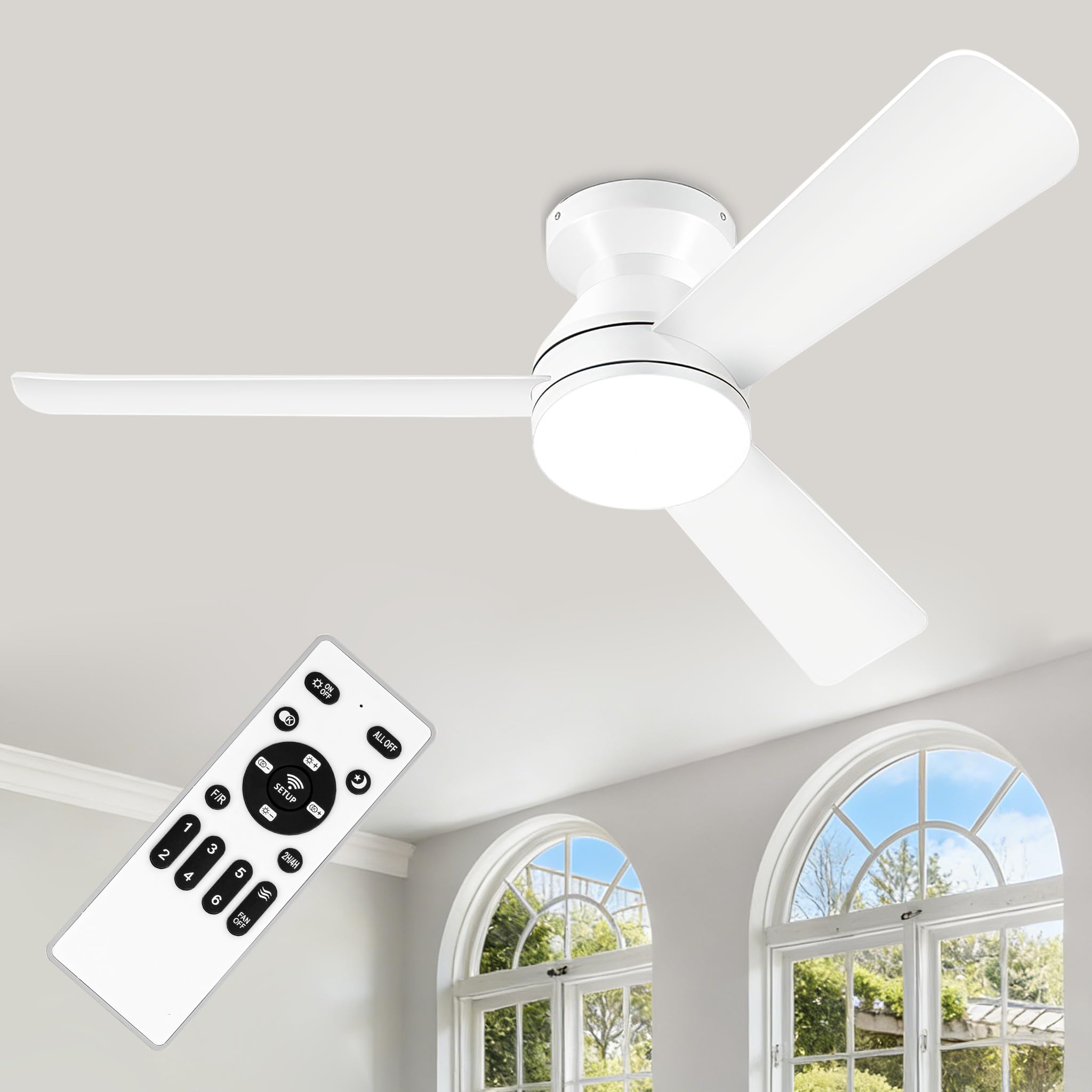 Zoeyon 42-inch ceiling fan with light providing quiet, efficient airflow for bedrooms