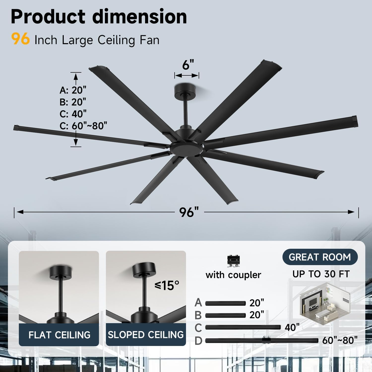 ZOEYON ideal for shops, gyms, garages and warehouses.