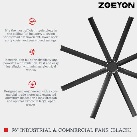 ZOEYON energy-efficient motor and low-noise performance save energy.