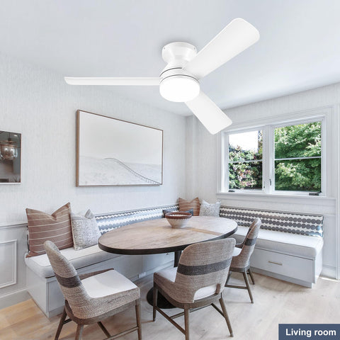 Zoeyon low-profile flush-mount fan suits compact spaces with modern styling