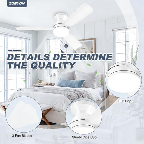 Zoeyon quiet DC motor maintains smooth airflow with minimal noise
