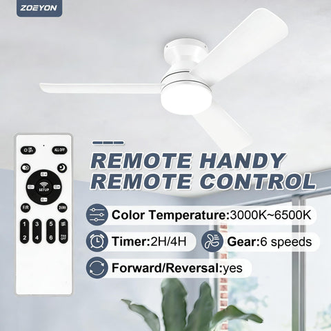 Zoeyon remote-control ceiling fan adjusts speed and light from anywhere