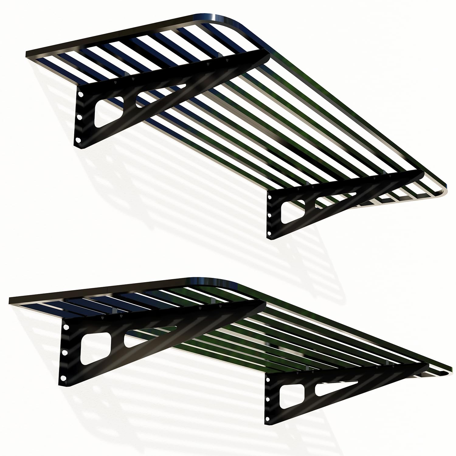 ZoffyFabrizio garage shelves 2-pack ready for bins and tools.