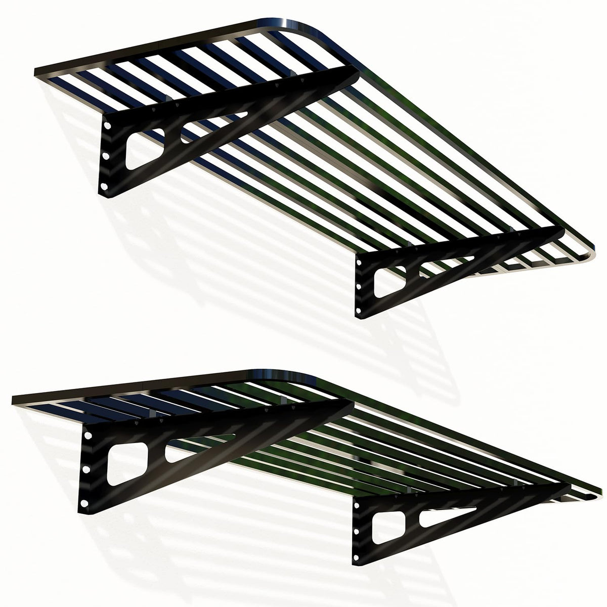 ZoffyFabrizio garage shelves 2-pack ready for bins and tools.