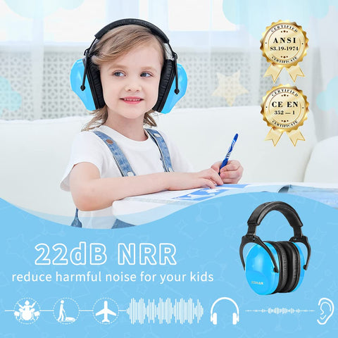 ZOHAN 030 blue headphones with adjustable headband for growing kids.