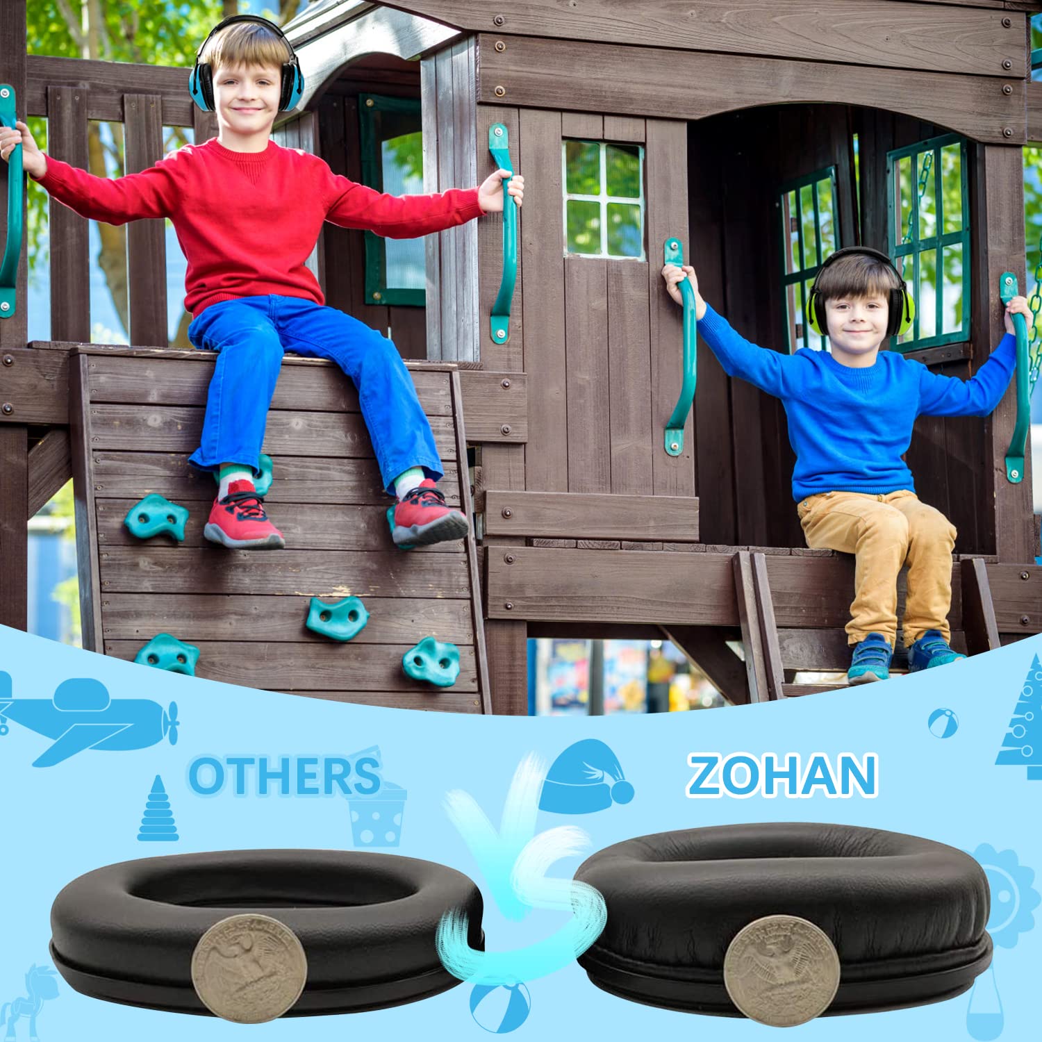 ZOHAN kids ear protection bright colors help kids pick their favorite style