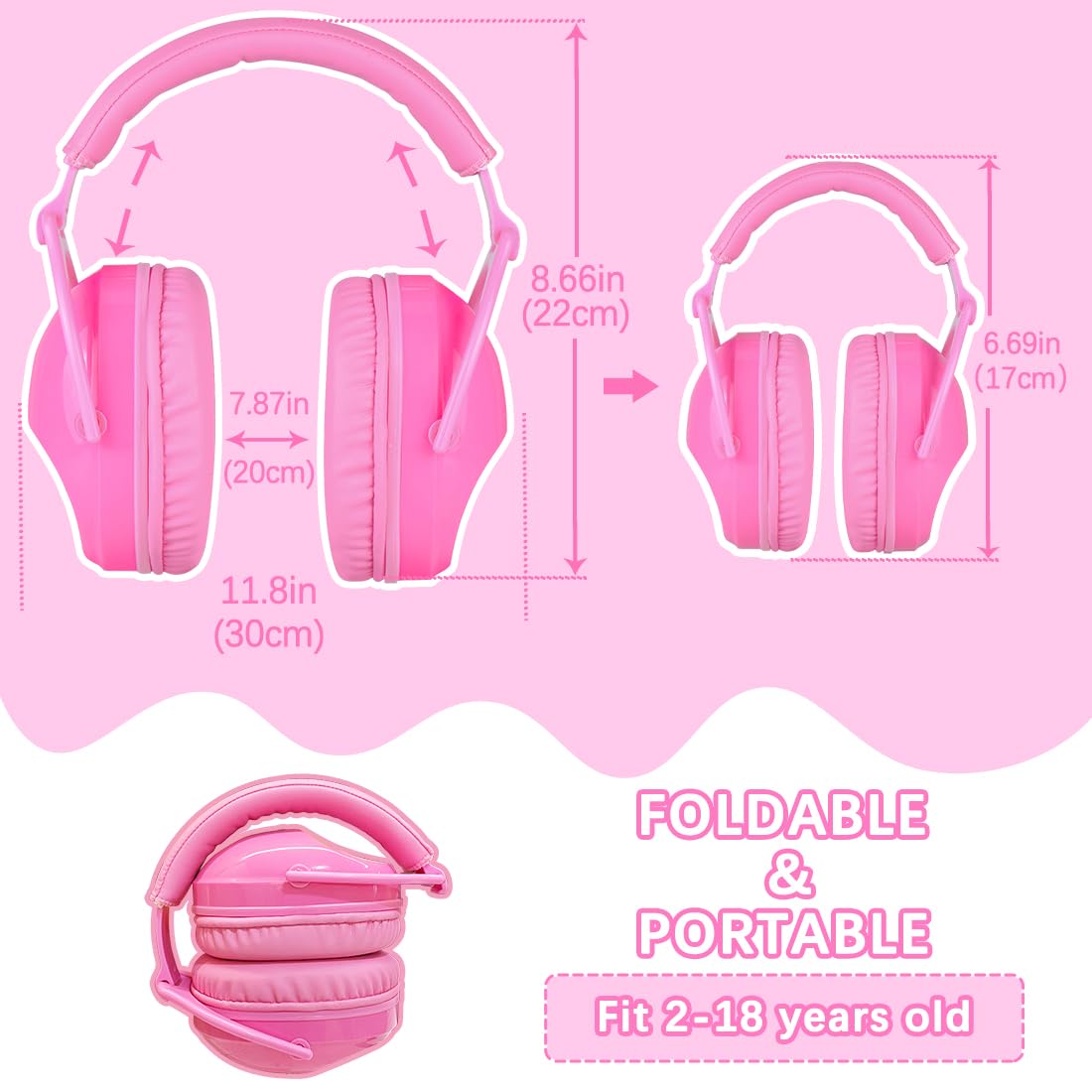 ZOHAN Kids Ear Protection in bright colors for easy selection and style