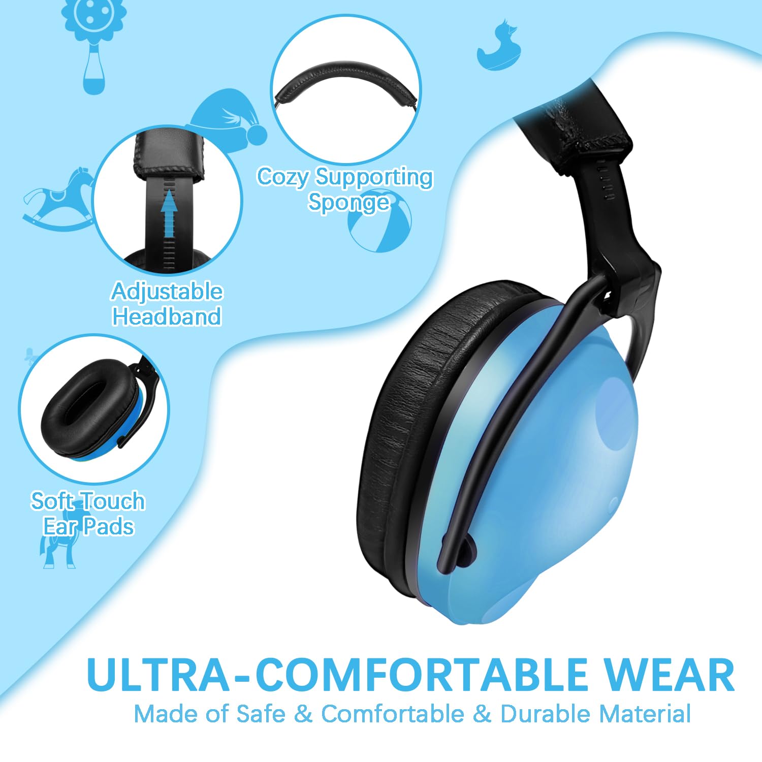 ZOHAN kids ear protection sticker-ready shell for customizing with stickers