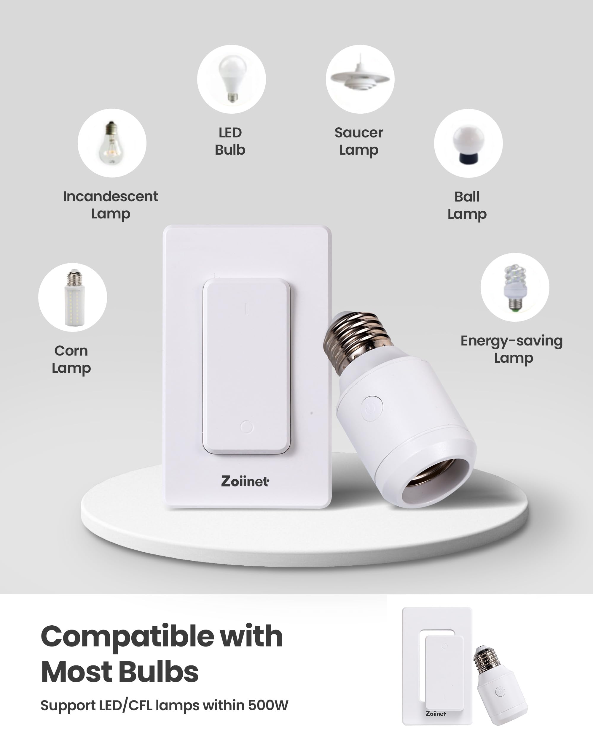 Zoiinet remote-control range-300ft covers your home through walls for reliable access.