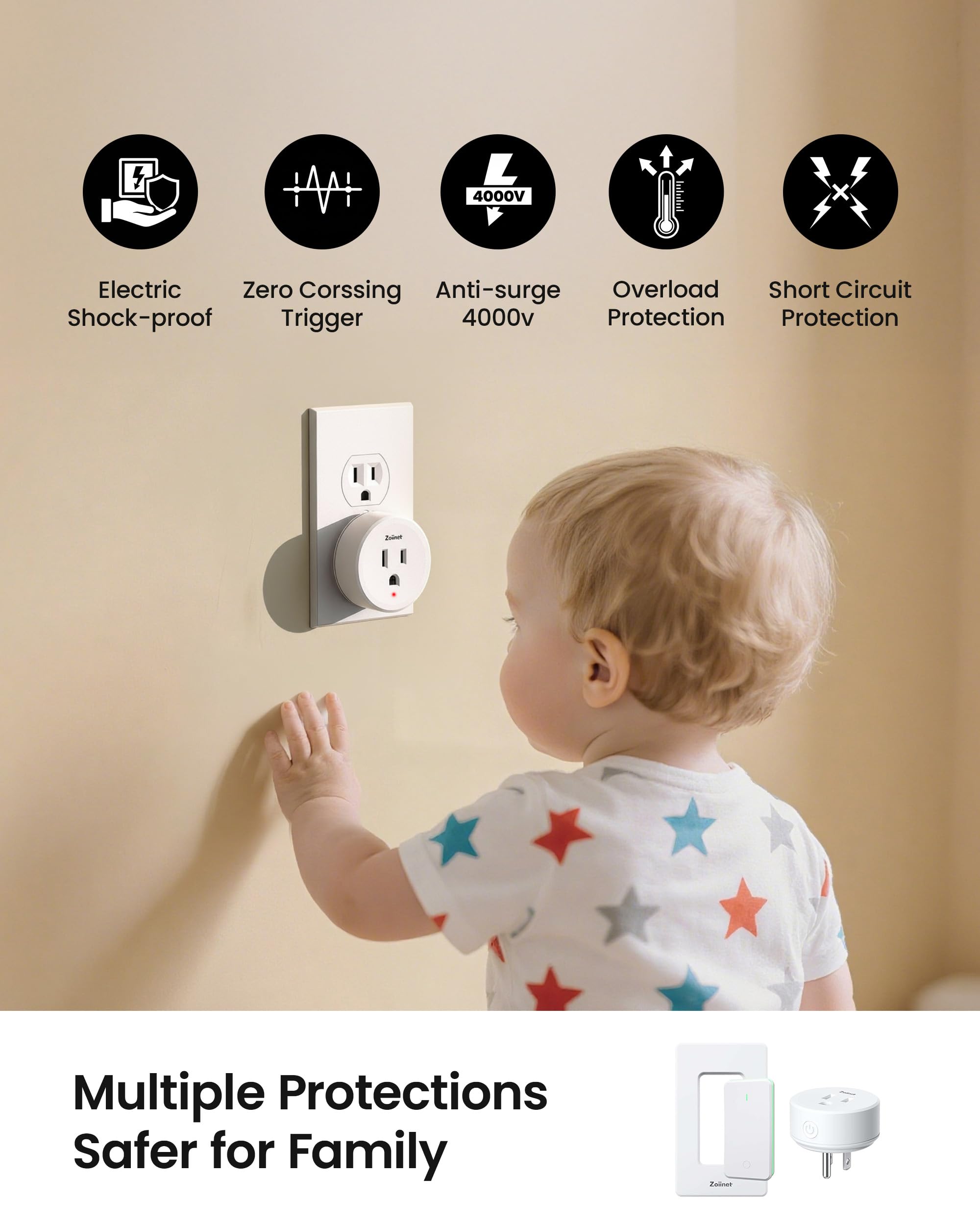 Zoiinet removable wireless light switch shows convenient wall-mount options without wiring