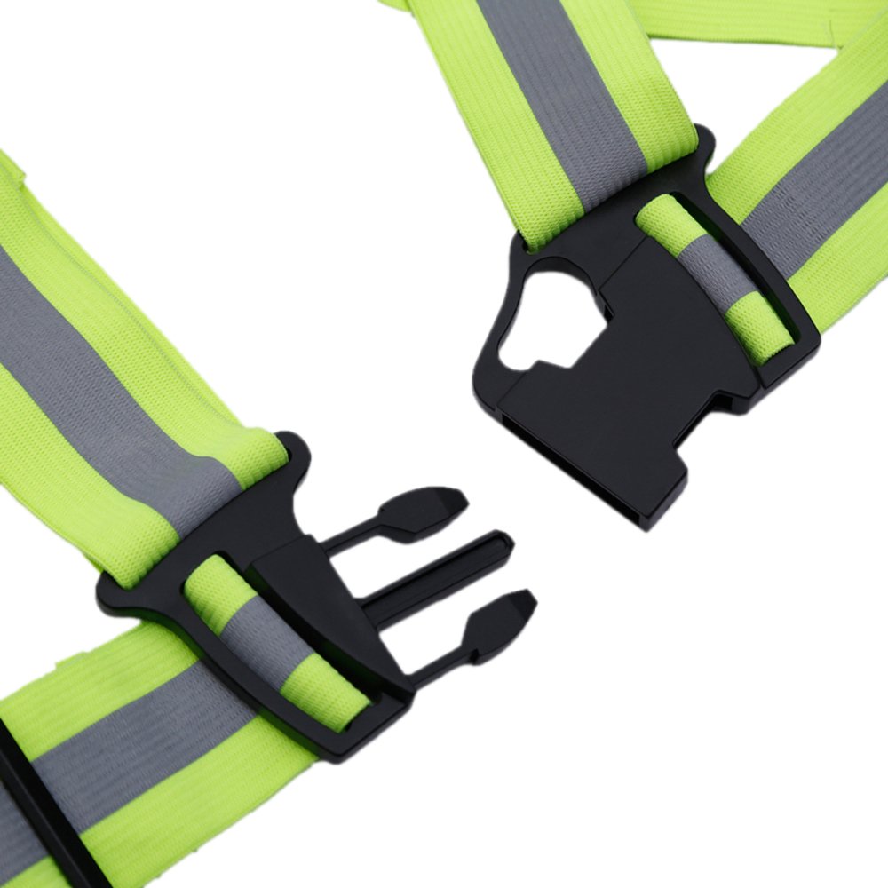Zojo Reflective Vest neon yellow fabric enhances daytime glow.
