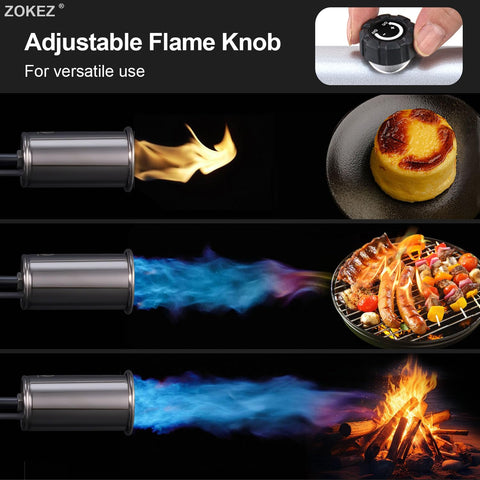 ZOKEZ torch supports propane or MAPP gas for versatile fueling.