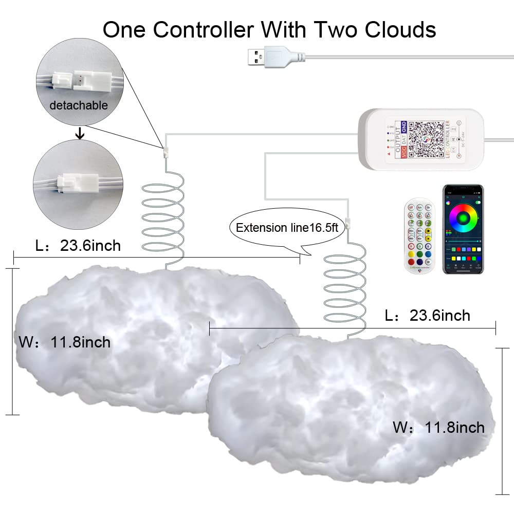 ZOKON cloud light color changing mode illuminating a room for video backgrounds