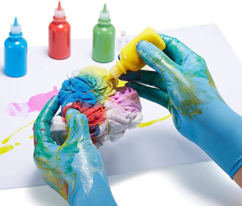 Zomchain nitrile kids gloves blue clean-hands during messy projects outside.