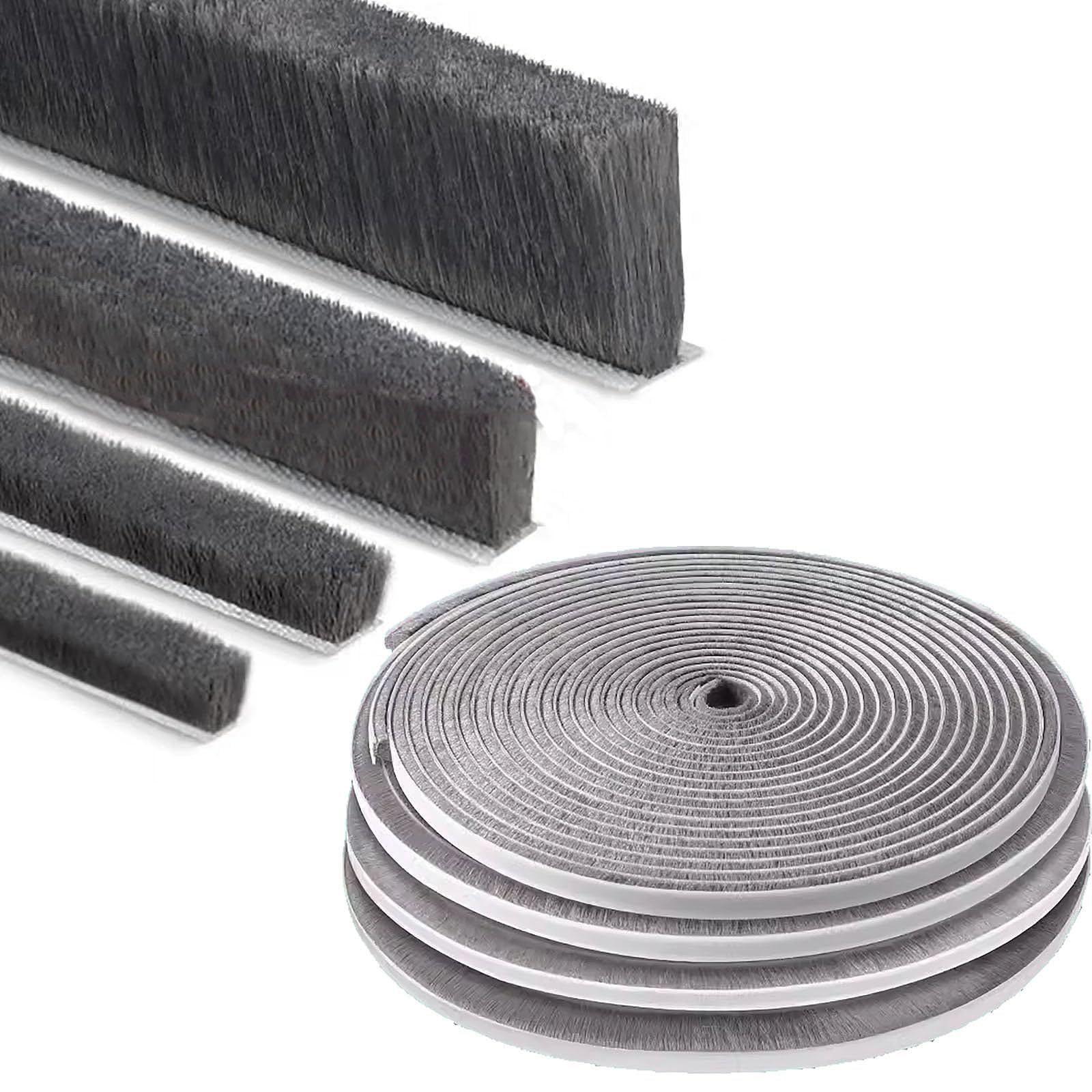 ZOMPAGO brush seal front view showing dense pile blocking drafts