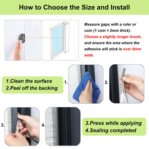 ZOMPAGO brush seal on garage door for larger gaps