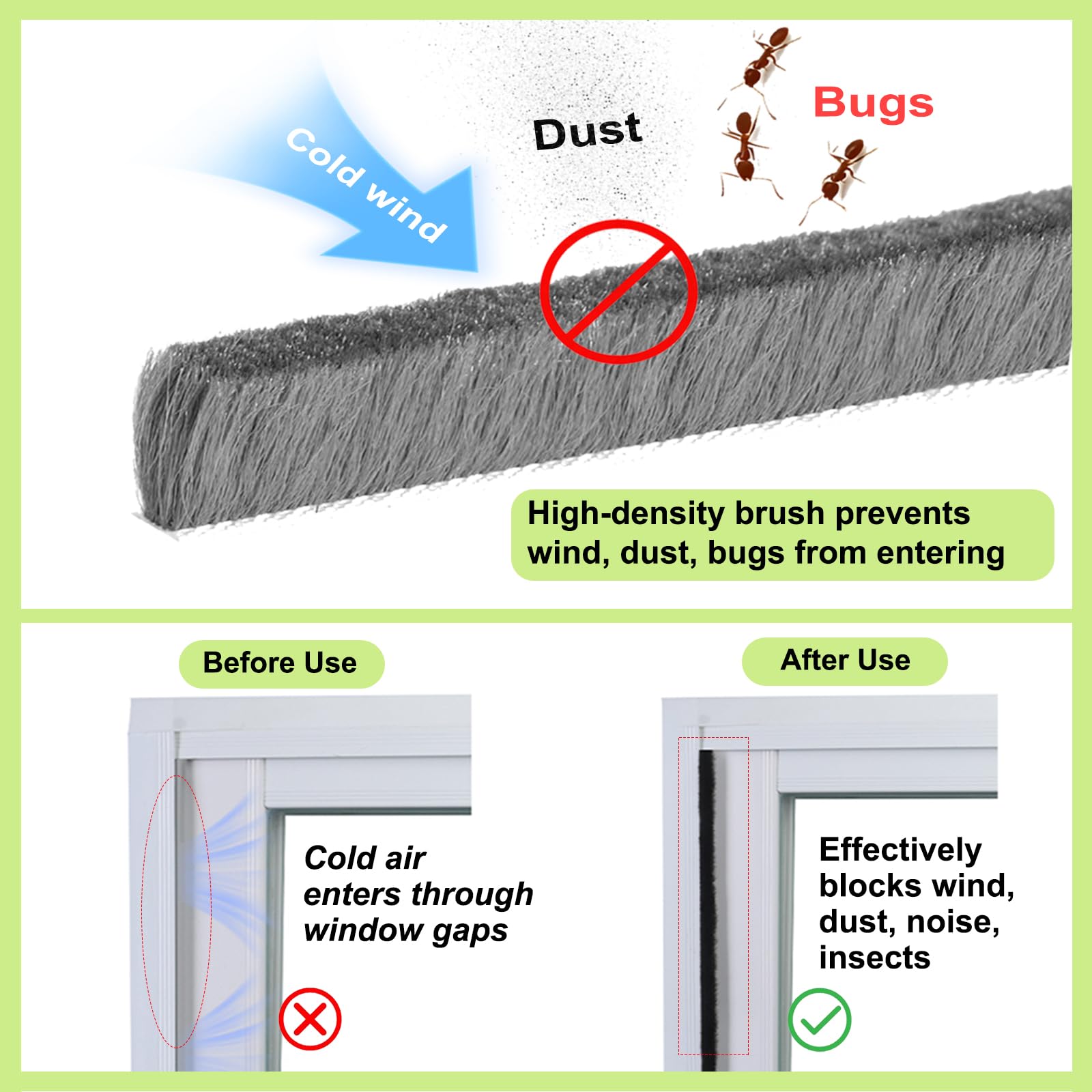 ZOMPAGO sliding door seal applied along a glass door gap for better sealing.