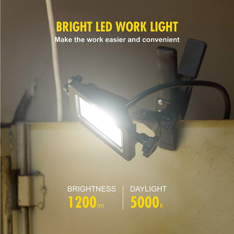 ZONE INDUSTRY CORP clamp light attached to metal frame for hands-free illumination