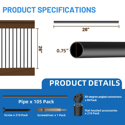 ZONEGRACE black round baluster close-up showing sleek aluminum design